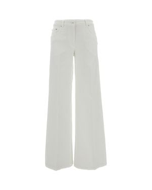 True Royal High-Waisted Wide-Leg Pants With Minimalist Design - White