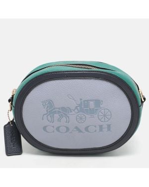 COACH Tricolor Leather Horse And Carriage Camera Crossbody Bag - Green
