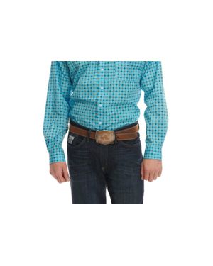 Cinch Geometric Long Sleeve Shirt - Blue