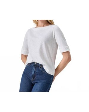 Lilla P Cuffed Sleeve Boatneck Tee - Blue