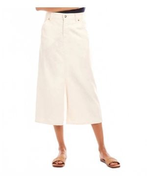 Karen Kane Daphne Denim Midi Skirt - White