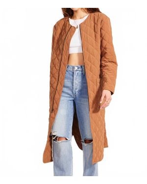 BB Dakota Long Quilted Coat - Blue