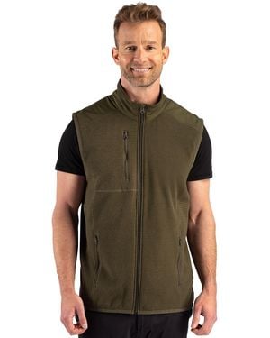 Cutter & Buck Hunts Point Recycled Fleece Hybrid Full Zip Vest - Green