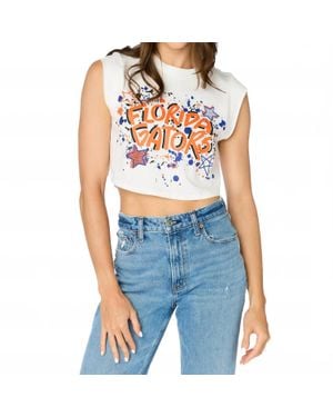 Stewart Simmons Florida Gators Cap Sleeve Crop Top Tee - Blue