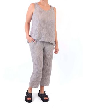 Grizas Textured Wide Leg Pants - Gray