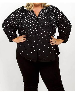 NYDJ Pintuck Blouse - Black