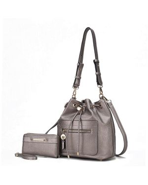 MKF Collection by Mia K Larissa Vegan Leather 's Bucket Bag - Gray
