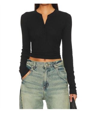 Cotton Citizen Verona Henley Shirt - Black
