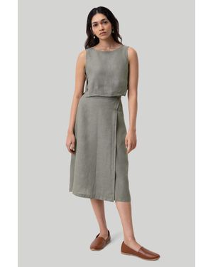 REISTOR Hemp Overlap Midi Skirt - Multicolor
