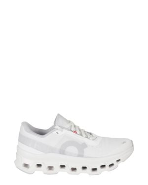 On Shoes Cloudmonster 1 Mesh Rubber Sole Nylon Sneakers - White