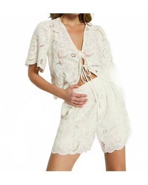 Nation Ltd Archer Lined Lace Short - White