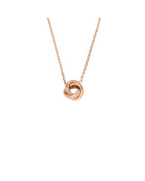 Fossil Love Knot Rose-Tone Stainless Steel Station Necklace - Metallic