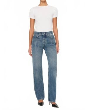 DL1961 Romie Straight Mid Rise Jeans - Blue