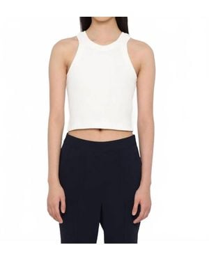 Closed Cropped Racer Tank - Blue