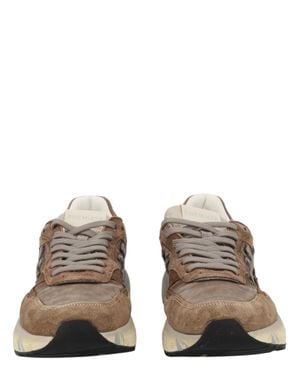Premiata Earthy Tones Cushioned Sole Lace-Up Sneakers - Brown