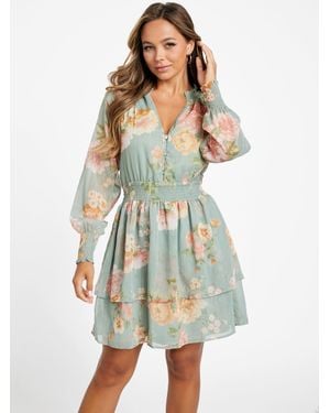 Guess Michelle Short Floral Dress - Blue