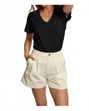 PERFECTWHITETEE Mei Double Pleated Shorts - Black