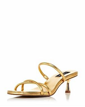 Aqua Jamie Slip On Strappy High Heel Sandals - Natural