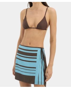 SIR. Rioja Wrap Mini Skirt - Blue