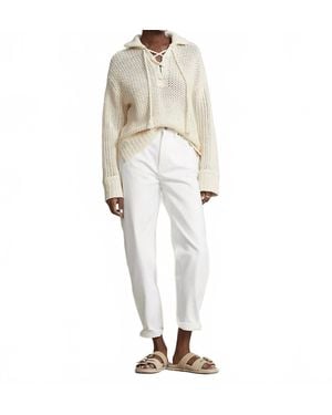 Polo Ralph Lauren Lace Up Open Knit Sweater - White