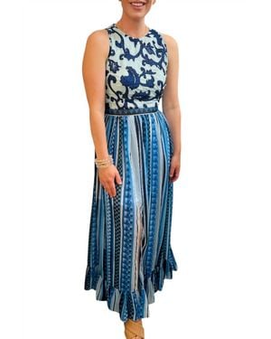 Sal Rosa Ocean Two Slit Dress - Blue