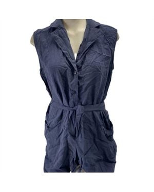 Splendid Alessi Short Collared Romper - Blue