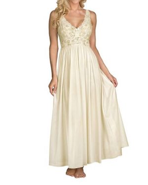 Shadowline Lingerie Silhouette 53 Inch Sleeveless Long Gown - Natural
