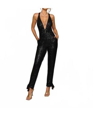 Ricarica Sequin Multiway Jumpsuit With Pockets - Black