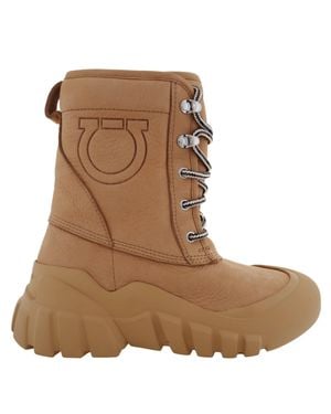 Ferragamo Ferragamo Duna Chunky Sole Boots, Size 7 C - Brown
