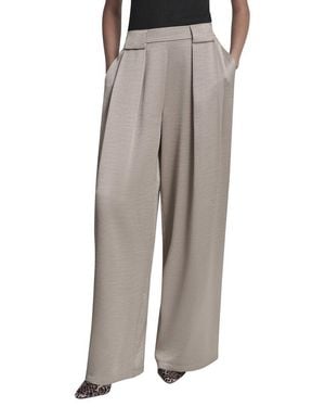 DKNY Pleated Wide Leg Pant - Gray