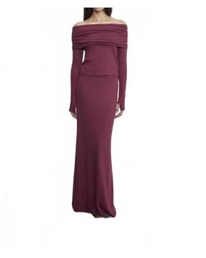 Enza Costa Cashmere Bias Skirt - Purple