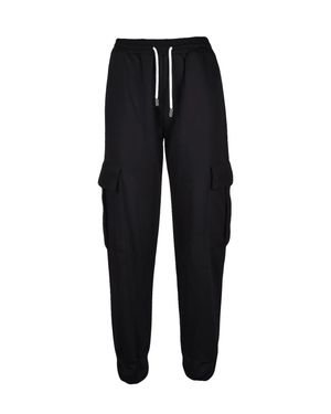 Sunstripes Tracksuit Pants With Elastic Waistband And Cargo Pockets - Black