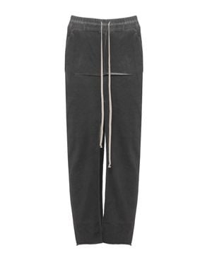 Rick Owens Cotton Skirt With Drawstring Waist And Unique Splits - Gray