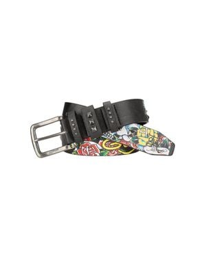 Ed Hardy Skulls And Roses Studded Belt - Black