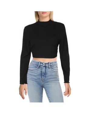 Almost Famous Juniors Knit Long Sleeves Cropped - Black