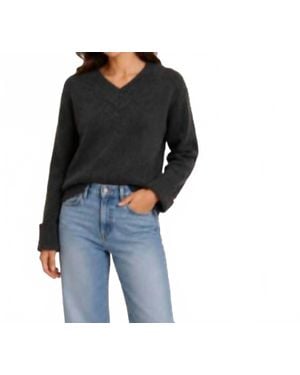 Autumn Cashmere V Neck With High Cuff Sweater - Black
