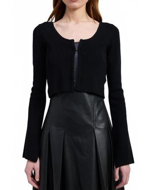 En Saison Calix Crop Cardigan - Black