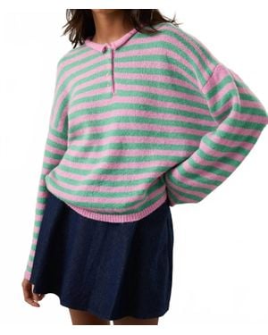 Azalea Laurel Henley Sweater - Gray
