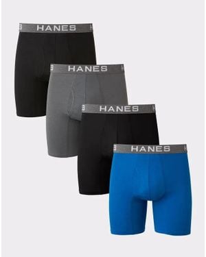 Hanes Ultimate Underwear Comfort Flex Fit Boxer Brief 4-Pk Erk2013 - Blue