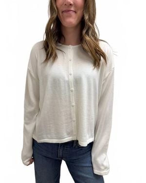 Wishlist Button Up Lightweight Sweater Cardigan - Gray