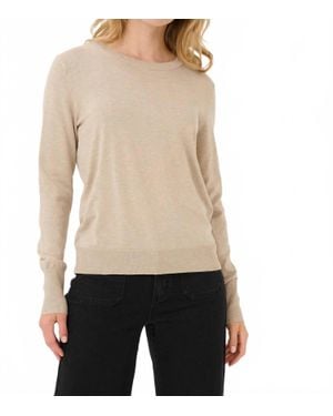 Kaffe Kalizza Round Neck Regular Fit Pullover Sweater - Natural