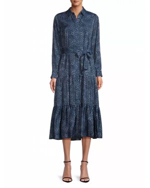 Kobi Halperin Montanna Leopard Midi Dress - Blue