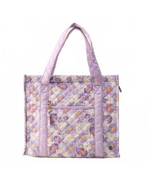 The Darling Effect Darling Effect Quilted Travel Tote Bags - Purple