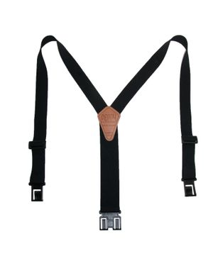 Perry Suspenders Elastic 1.5 Inch Wide Hook End Suspenders - Black