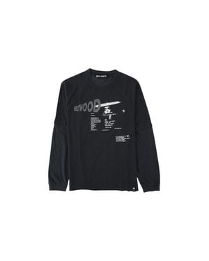 Palm Angels Neon Blvd Double Layer Graphic Printed T-Shirt - Black