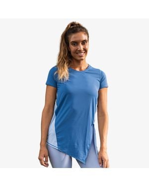 Calypsa Side Split Tie Up Tee - Blue