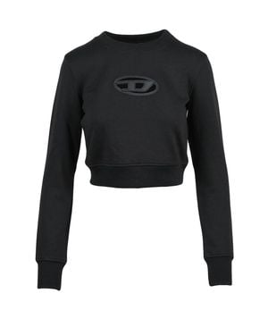 DIESEL Raised Logo Fitted Cropped Sweatshirt - Black