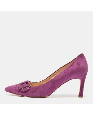Tod's Suede Buckle Pumps - Pink