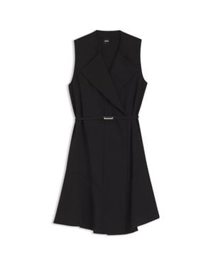 BOSS Crepe Wrap Dress With Belt - Black