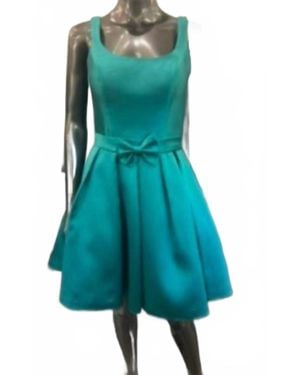 Madison James Flowy With Bow Detailing Mini Dress - Green